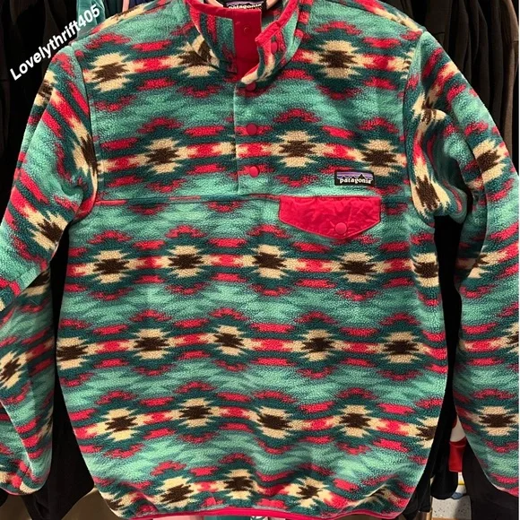 Patagonia Size Small Women's Synchilla Fleece Snap-T Pullover Aztec Southwestern - Picture 2 of 5